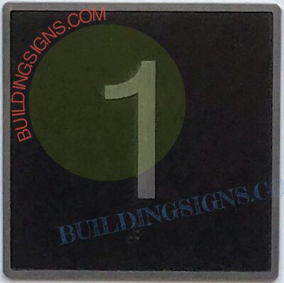 ELEVATOR FLOOR NUMBER 1 SIGN- ELEVATOR JAMB PLATE FLOOR 1 SIGN -REF24-1027