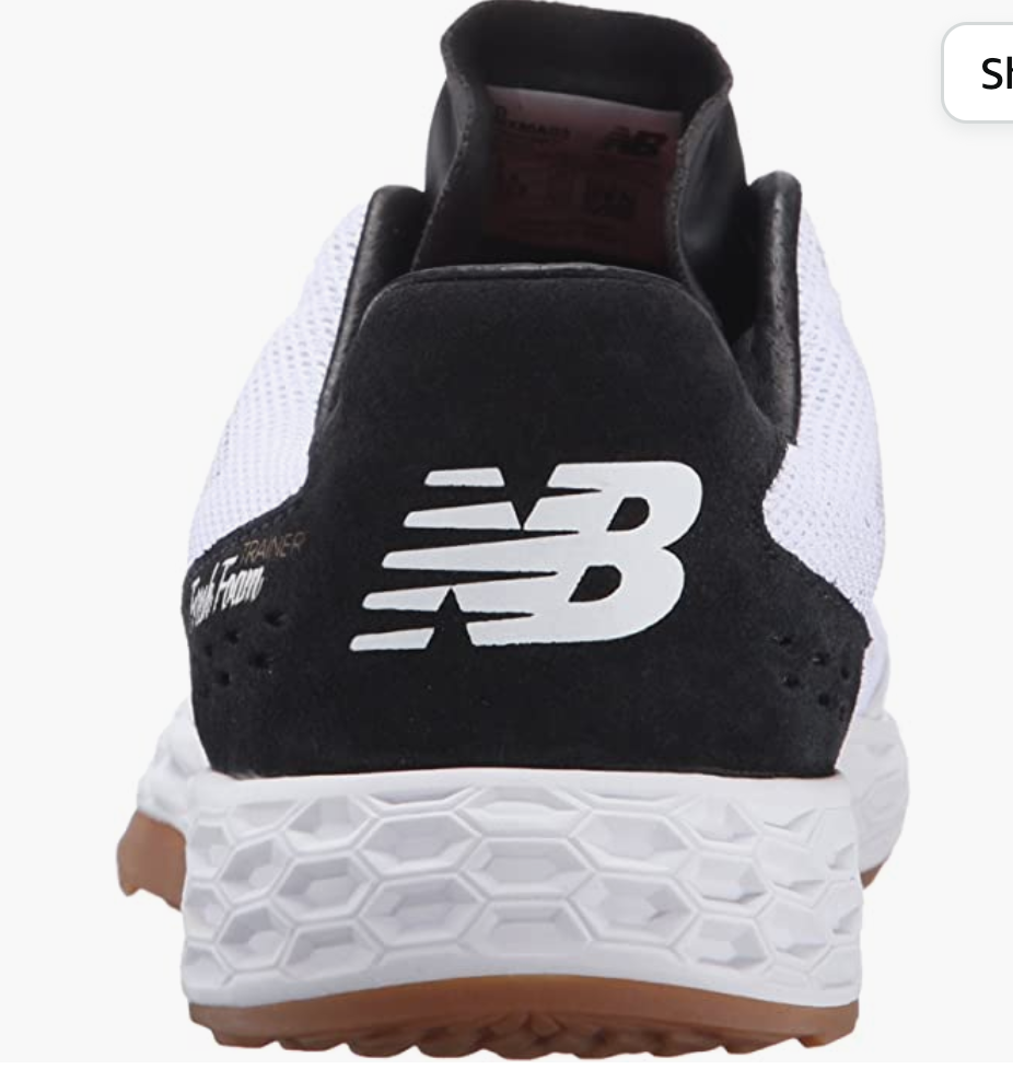 New Balance Men\'s Fresh Foam 80v3 White/Black Athletic Shoes with Brown Accents P350 - New Balance main image 2