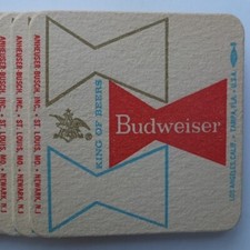 set/10 vintage Budweiser coasters StL, Newark...