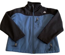 Snozu Boys Black Blue Winter Jacket Softshell Pockets Fleece Lined Medium 7-8