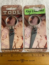 LOT OF 2 Hand Saw Tool Keychain Key Chain Ring Hillman Carpenter Tools 711270