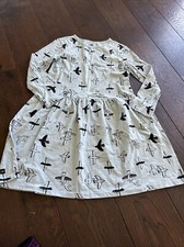 Tea Collection Euc Girls Bird 12 Dress Long Sleeve