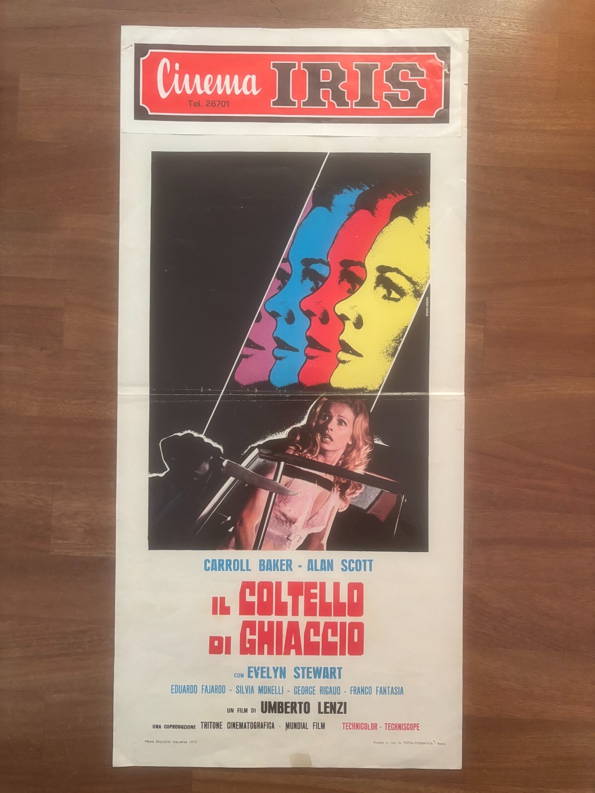 Locandina originale film Il coltello di ghiaccio (1972) - Regia di Umberto Lenzi