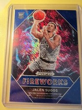 2021-22 PRIZM DRAFT ROOKIE FIREWORKS FOTL #/13 BLUE SHIMMER JALEN SUGGS MAGIC RC