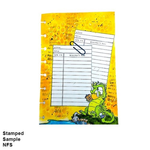 Wood Rubber Stamps, Library Book Return Card, School Books, Dates, Mixed Media - Picture 5 of 6