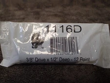 1116D GREY PNEUMATIC 3/8" Drive x 1/2" Deep Length Impact Socket 12-Point (BN64)