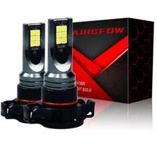 AJHGFOW 5202 2504 LED Fog Light Bulbs Kit Cool White 6500K Super Bright 2Pcs