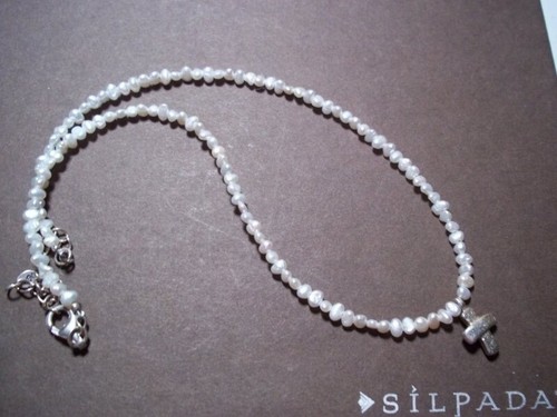 Silpada 925 Sterling Silver Cross Pendant Pearl Bead Necklace N2178 Gorgeous - Picture 4 of 7