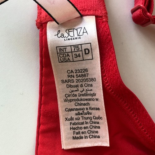 La Senza Womens So Free Full Coverage Every Day Underwire Bra Red 34D /12D - Picture 8 of 12