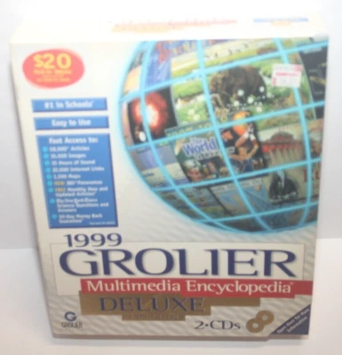 1999 Grolier Multimedia Encyclopedia Deluxe edition (PC, 1999) Complete Sealed - Image 1 of 4