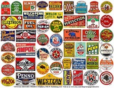 Model Railroad Signs, 2 Sticker Sheets, 104 Vintage Oil, Gas & Billboard Signs