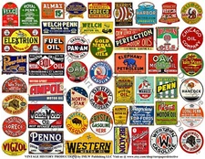 Model Railroad Signs, 2 Sticker Sheets, 104 Vintage Oil, Gas & Billboard Signs