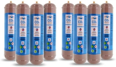 SWAN BOMBOLA CO2 600gr USA E GETTA RICAMBIO PER REFRIGERATORI GASATORI ACQUA 8 PZ