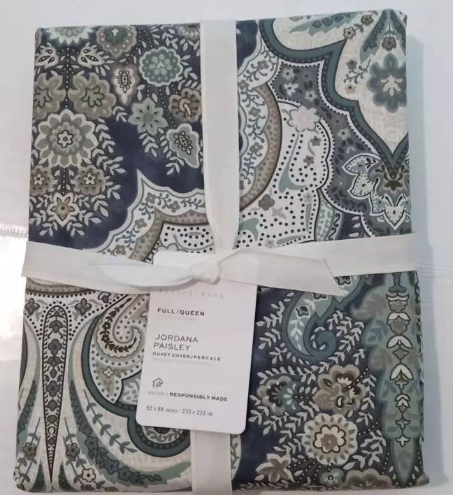 NEW Pottery Barn Jordana Paisley Full/Queen Duvet eBay