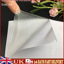 10 Sheets A4 Transparent Double Side Tape Self-Adhesive Sticker Craft Sticky UK