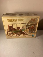 1971 Craft Master Surrey Wooden Wagon Model Kit #50126 7 1/4 inches long