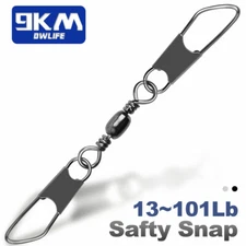 25~50Pcs Double Fishing Snap Swivels Stainless Steel Safety Snaps Fishing Swivel