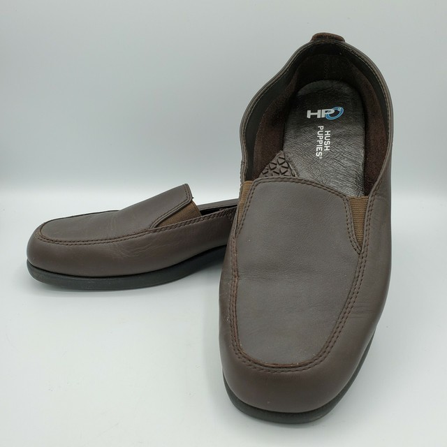 Hush Puppies Womens Shoes Brown Leather Loafer HPO2 Slip On 10 M