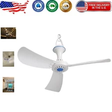17-Inch Portable 110V Hanging Ceiling Fan - Quiet Air Circulation Indoor/Outdoor
