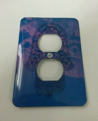 3dRose Isp_200824_6 Purple & Blue Cloud Hamsa 2 Plug Outlet Cover 3.5'' x 5'' S4.5