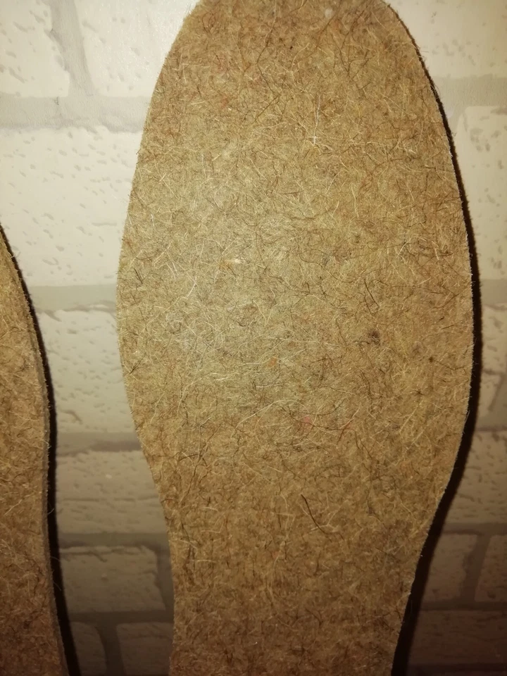 Plantillas de fieltro en zapatos hechos de lana natural 100% 25,5 cm Foto 4 de 4