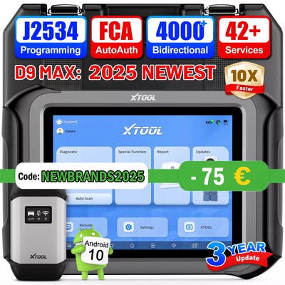 XTOOL D9 MAX KFZ Diagnosegerät Auto OBD2 Scanner J2534 ALLE SYSTEM ECU Codierung