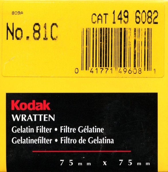 Kodak Wratten Filtro Gelatina 81C Corrección de color (75mmx75mm)