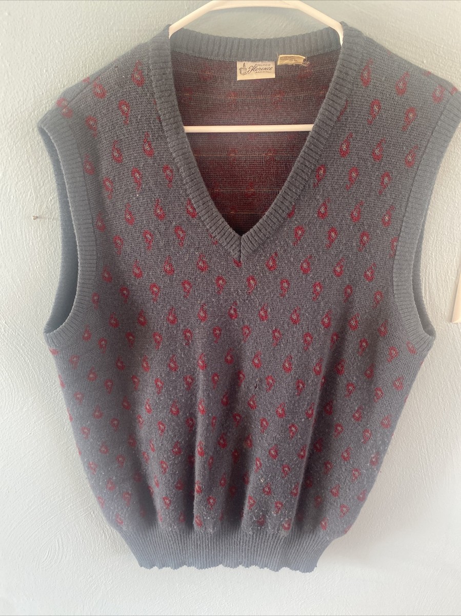 Mens Vintage Maglificio Florence Wool Blend Sweater Vest Italy