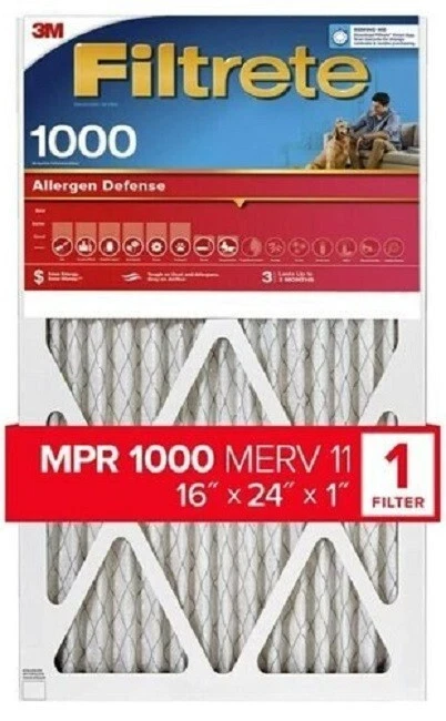 3M AL25-4 16" x 24" x 1" Filtrete Red Micro Allergen Furnace Air Filter - 8 Pack - Image 2 of 2