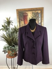 Jacqueline Ferrar Jacket Suit Purple Lined Long Sleeve 6 Lined Dark Academia