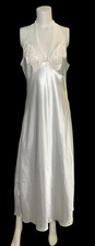 VTG Romantic Frederick  s of Hollywood Satin Halter Gown M Glam Coquette Bridal M