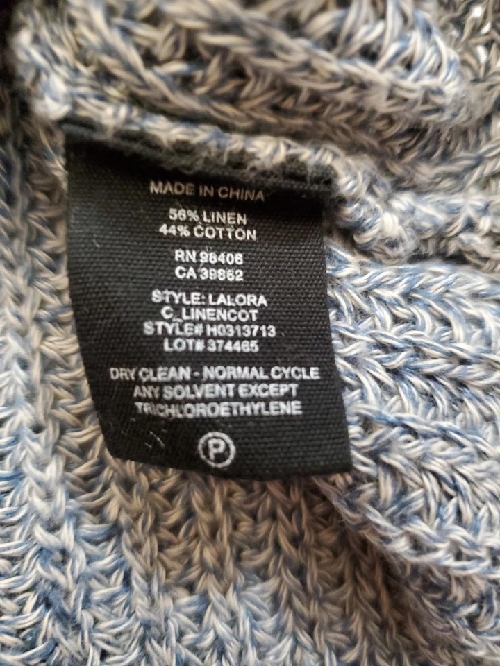 Теория синий/белый свитер размер M льняной/хлопковой смеси - Изображение 4 из 4