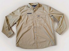 Wrangler Riggs Workwear Shirt Men's XL Tan Button Up Long Sleeve Work Utility