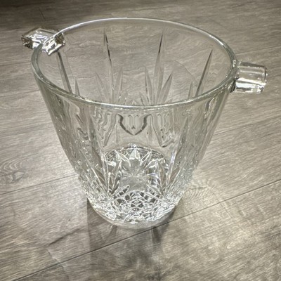 Vintage Cut Crystal Ice Bucket Champagne Cooler w/ Glass Handles