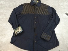 Rafael Amaya Shirt Mens Medium Blue Western Rangers Legend Sueded Stretch Rodeo