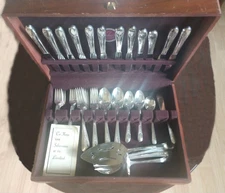 Wm Rogers Mfg Co Vintage Silver Plate 66-PC Original Flatware Set For 12 w/ Case