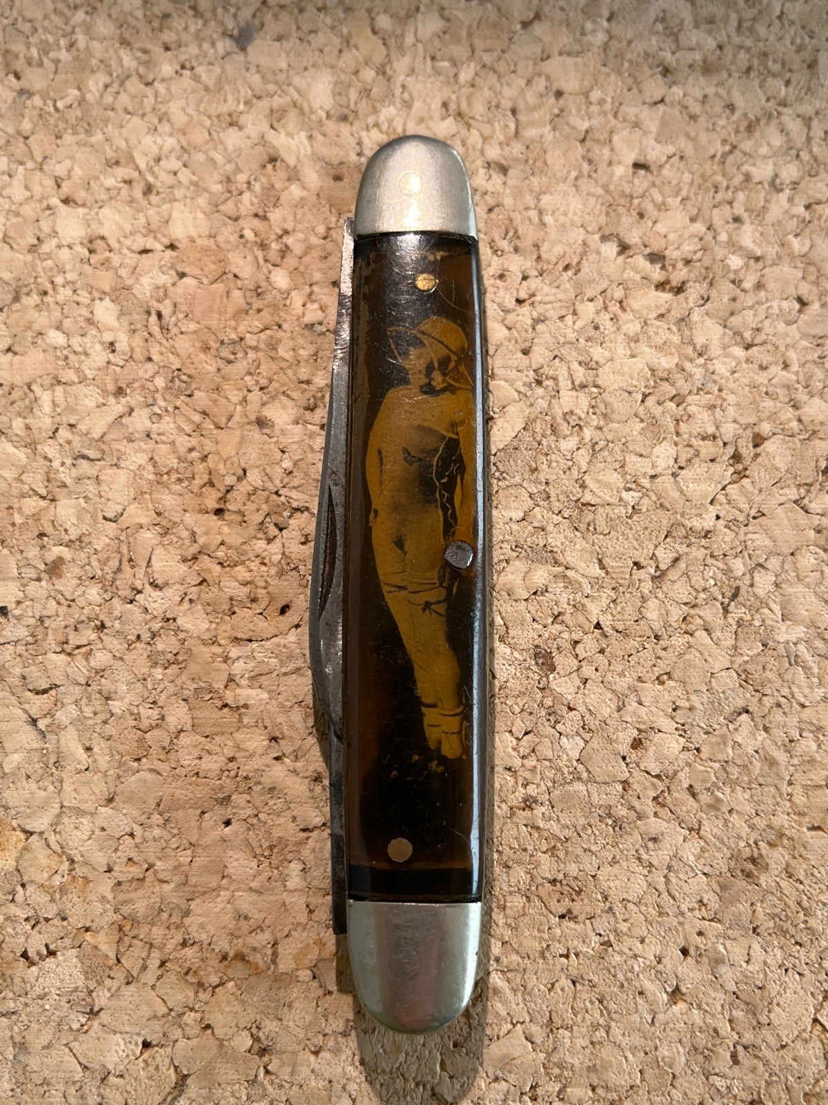 Vintage “Naked Lady” Celluloid 2-Blade Pocket Knife Novelty No Stamp 1935-55