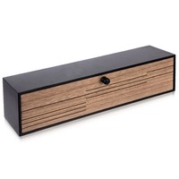 Teebox Teebeutelbox TeebehäLter Teedose Holz Mdf 6 FäCher Schwarz Braun 43,5Cm