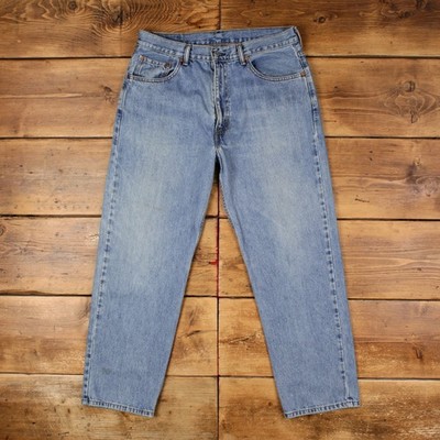 Levis 550 Jeans 36x30 Blau Relaxed Taper Faded Stonewash Zip Denim