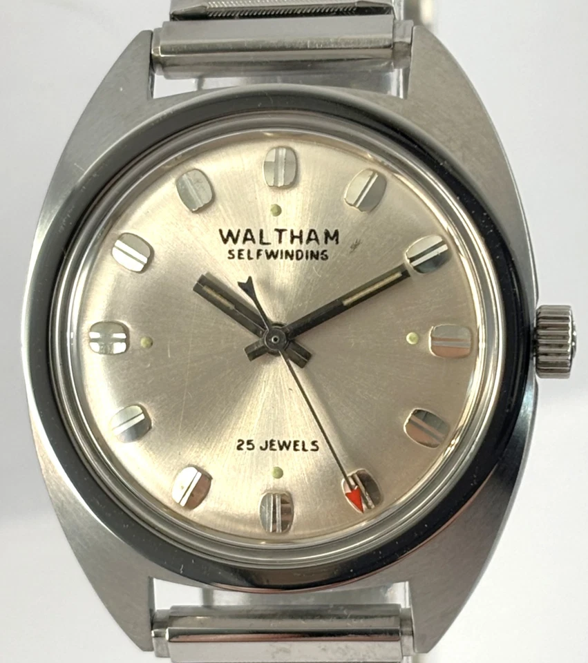 Vintage Waltham Stainless Steel 25J Dexter Morgan Automatic Mens Watch c. 1970 - image 4 of 4