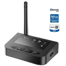 Bluetooth 5.0 Transmitter Receiver Long Range Aptex TV Home Stereo Audio Adapter