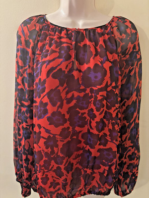Diane Von Furstenberg Print Blouse Size M