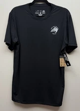 NEW T&C Surf Designs Hawaii Aloha UPF50 Black Short Sleeve Shirt M