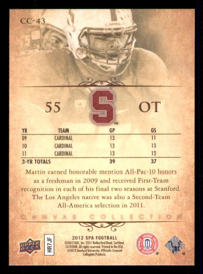 2012 SP Authentic Canvas Collection #CC43 Jonathan Martin - Image 2 of 2