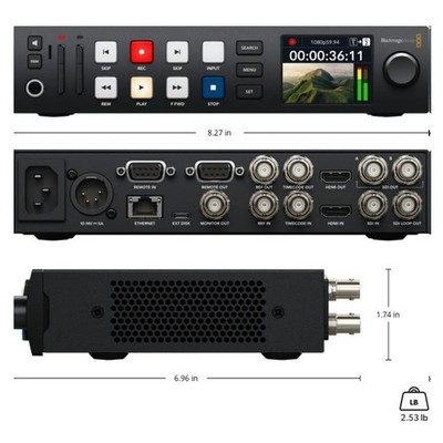 BLACKMAGIC DESIGN HYPERDECK STUDIO HD PLUS Live Streaming Recorder 2.2'' Display