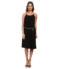 MICHAEL KORS Black/Silver Chain Popover Dress w/Chain Link Belt (Sz-6 ) NWT $160