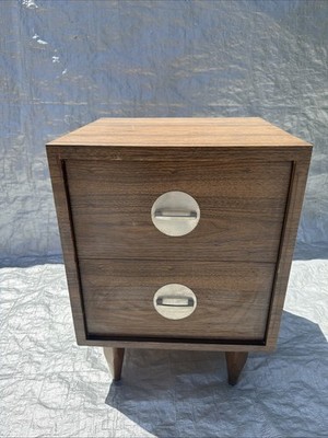 Vintage Mid Century Modern Atomic 2-Drawer Chest Nightstand End Table