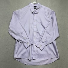 Mens Chaps Classic Wrinkle Free Button Down Dress Shirt Lavender 17 1/2 34 35