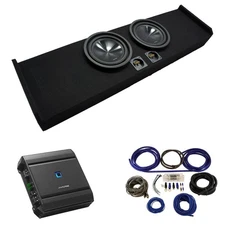 Fits 09-15 Ford F-150 Super Crew Alpine SWT-10S4 Dual 10" Sub Box & S-A60M Amp