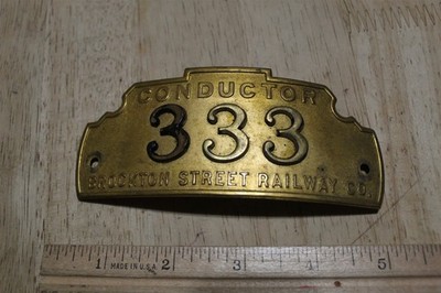 BROCKTON STREET RAILWAY CO MÜTZENABZEICHEN - BOSTON - ANFANG 1900 SCHÖN 
